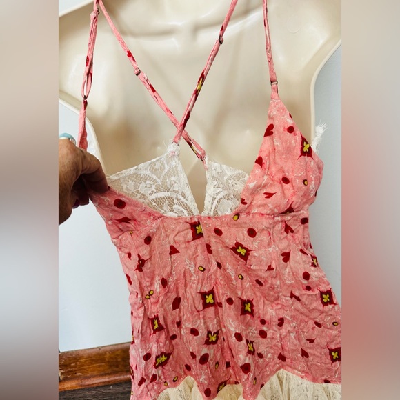 Gullhatun Aydin by Anthropologie Sweetheart Baby Doll Mini Dress Chemise Lace S - Picture 8 of 9